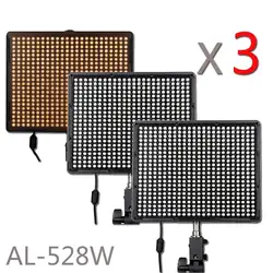 3 Шт. Aputure Amaran AL-528W Комплект AL-528 LED Video Свет Панели с Сумка + DHL EMS FEDEX Быстрая Доставка