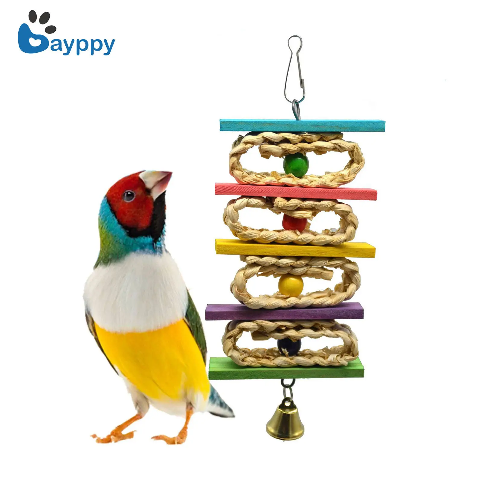 1 Pcs Colorful Parrot Toys Pet Bird Bites Climb Chew Toys Parakeet