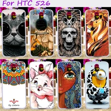 Plástico rígido & soft tpu tampa do telefone para htc desire 526 326 526G 526G + 326G Casos Legal Do Crânio Minions Bonito Flor de Proteção Shell