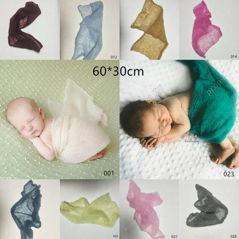 

(65*35cm) Hand Knit mohair Wraps Newborn Photography Wraps Baby Shower Gift Newborn Props