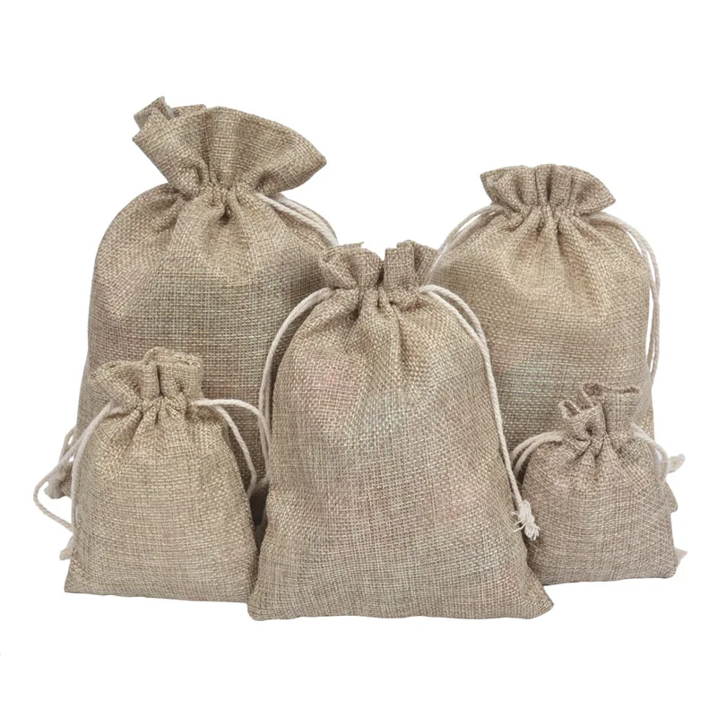 

Reusable linen Drawstring bag women bag Shopping Bag Women Men Travel Shopper Tote Storage Bags