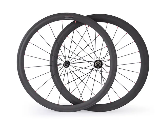 Cheap Ultra Light 38mm Front 50mm Rear 1450g Clincher Road Bike 700C Carbon Wheels Bicycle Wheelset Free Shipping