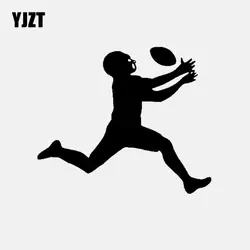 YJZT 13,1 см * 11,1 см Виниловая наклейка для футболиста забавные Стикеры для автомобиля Силуэт черный/серебристый C3-1635