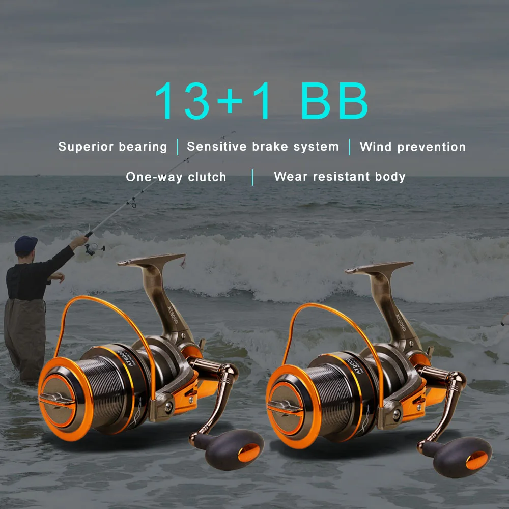 

13+1 BB Fishing Reel Left/Right Interchangeable Collapsible Handle Fishing Spinning Reel 4.6:1 Ultra Light Smooth Fishing Reel