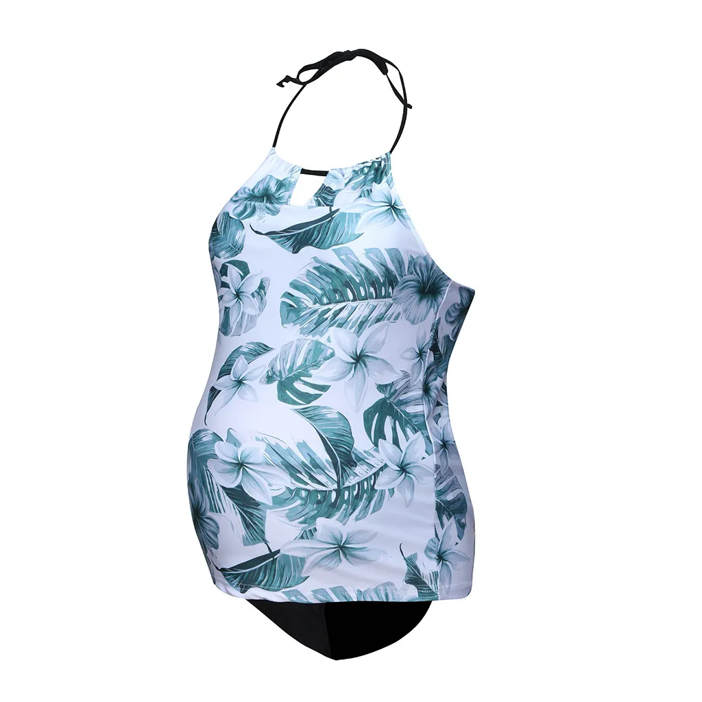 Сексуальный беременность раздельный купальный костюм Женская одежда летняя с цветочным принтом для беременных ремешок для купальника купальники пляжные костюмы# LR3