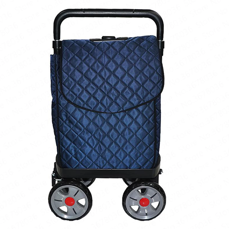 

Shopping Carts with Four Wheels Steering Elderly Five-speed Telescopic Pole Supermarket Grocery Shopping Cart Travel Picnic