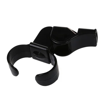 

Black Plastic Pealess Finger Grip Sports Referee Whistle #8