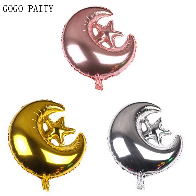 GOGO PAITY новые фольгированные воздушные шары alie Eid Mubarak hajj украшения Звездная Луна