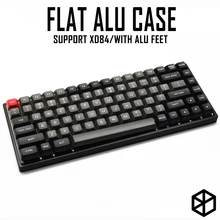 Анодированный алюминиевый плоский чехол с металлическими ножками для пользовательской механической клавиатуры, черный, серый, colorway для xd84 75
