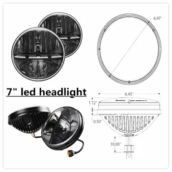 

2X 7 inch 80W H4 Round LED Headlight for 97-16 Wrangler JK CJ TJ Light led light