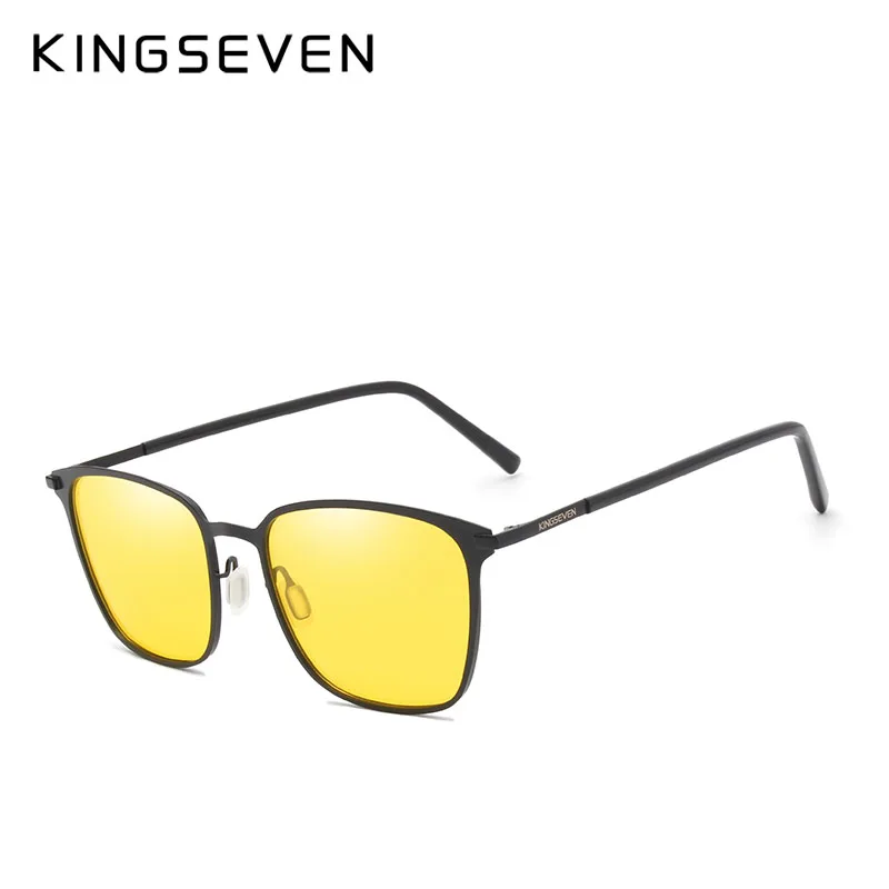 

Очки ночного видения KINGSEVEN, брендовые дизайнерские поляризационные солнцезащитные очки для мужчин и женщин, антибликовые очки для вождения с желтыми линзами