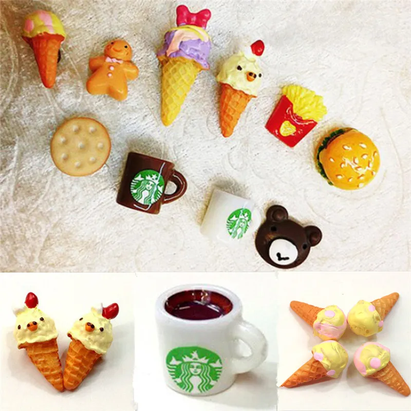 2pc 1 Pair Lovely cartoon Handmade Resin font b Food b font Stud Earrings Ice Cream