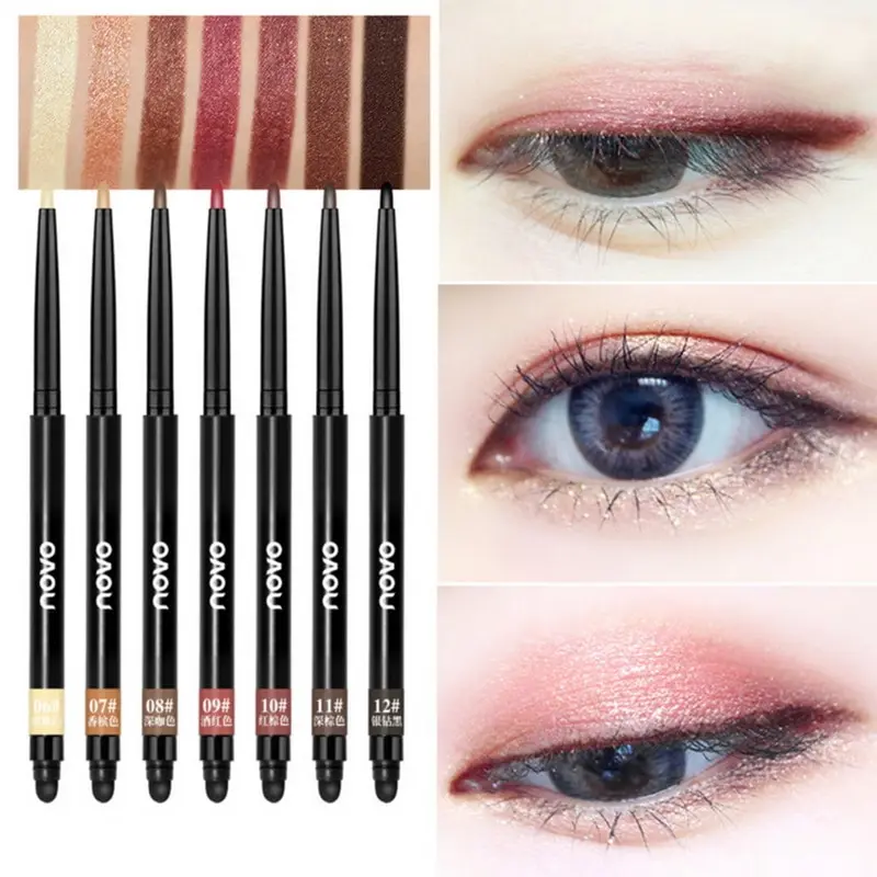 

Novo Brand 12 Colors Eyeshadow Pencil Multifunction Makeup Easywear Lipliner Eye Shadow Eyeshadow Maquiagem Long-lasting Make Up