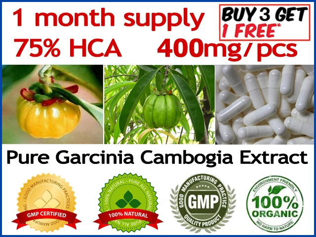100 Caps for 1 month supply Garcinia cambogia weight loss diet supplement Burn Fat 75 HCA