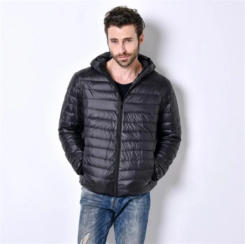 Covrlge Мужская Сверхлегкая куртка с капюшоном с 90% утиным пухом, теплая куртка, линия, портативный пакет, мужская сумка на пояс, куртка MWY004