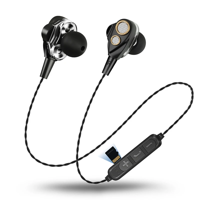 

B11 Dual Dynamic Earphone Double Unit Drivers Headphones Noise Cancelling Bass Stereo Earbuds Headset with Mic for iPhone xiaomi