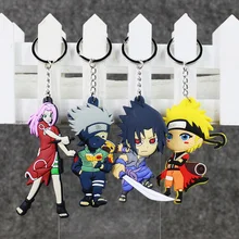 9cm 4styles Hot Anime Naruto Kakashi Sakura Sasuke Naruto PVC action figure Model Toys Pendant Key Chains Doll