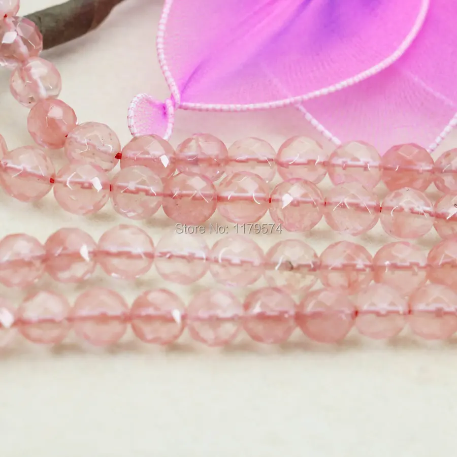 

8mm Hot Sale Pink Watermelon Tourmaline Round Accessories Crafts Loose Beads Jasper Jade Stone Faceted Jewelry Women 15inch