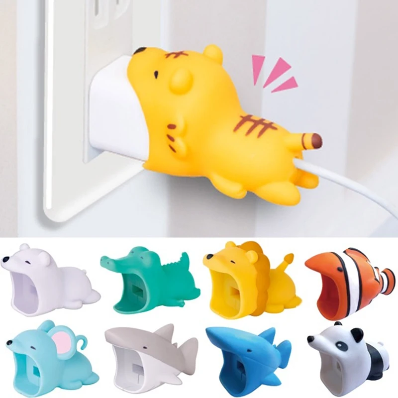 

Cartoon Animal Bite Cable Data Protector For iPhone Wire Cover Charger Winder Organizer USB Data Line Holder Phone Accessories