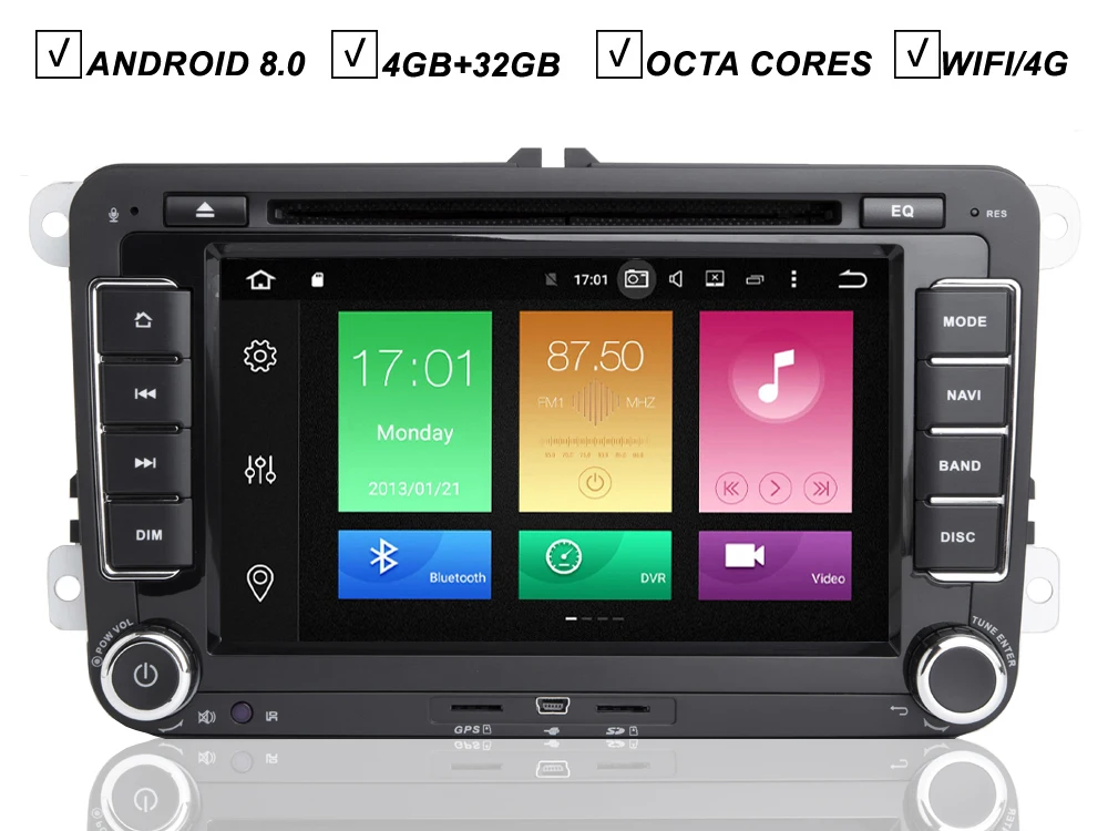 7''IPS VW Android 8.0 Car DVD GPS Player For Volkswagen POLO JETTA GOLF