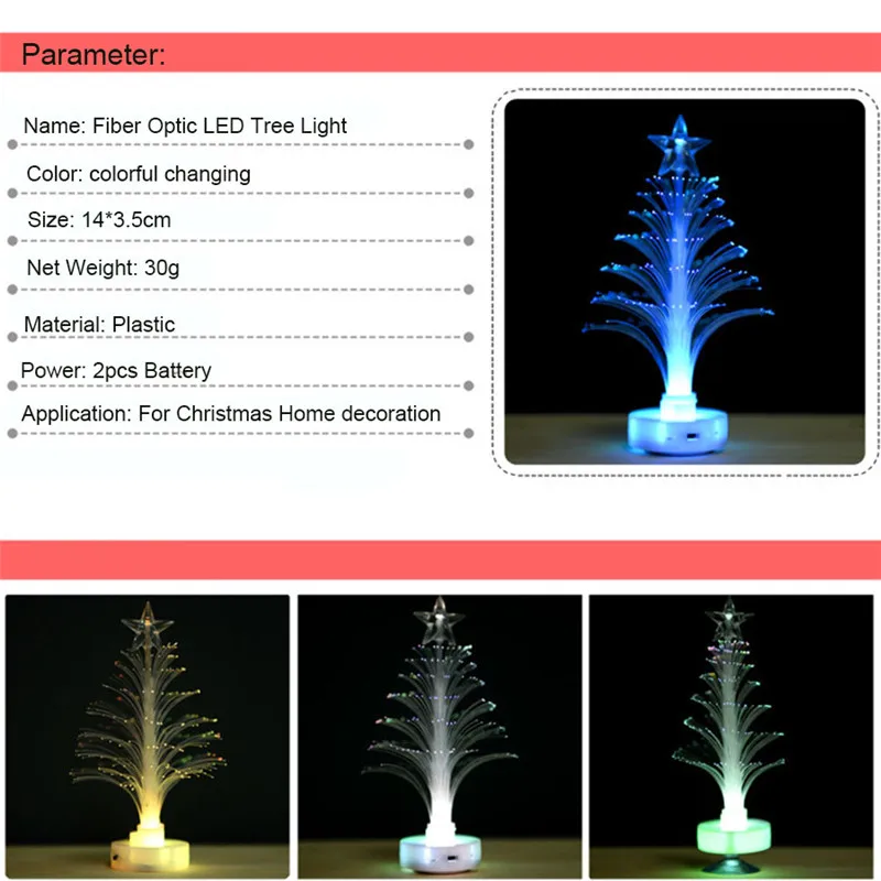 14*3.5cm Mini Fiber Optic Christmas Tree Night Light For Christmas Holiday Festival Party Lighting And Decoration Dropshipping