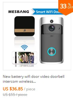 Беспроводной аккумулятор wifi видео домофон видео дверной звонок ip-телефон камера с TF картой recoridng