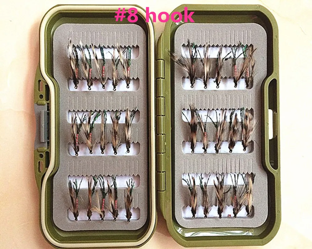 

1 Set 40pcs Assorted Fly Flies Lure Artificial Imitation Insects Style Fishing Fies Dry/Wet Nymph Bait In Box---26