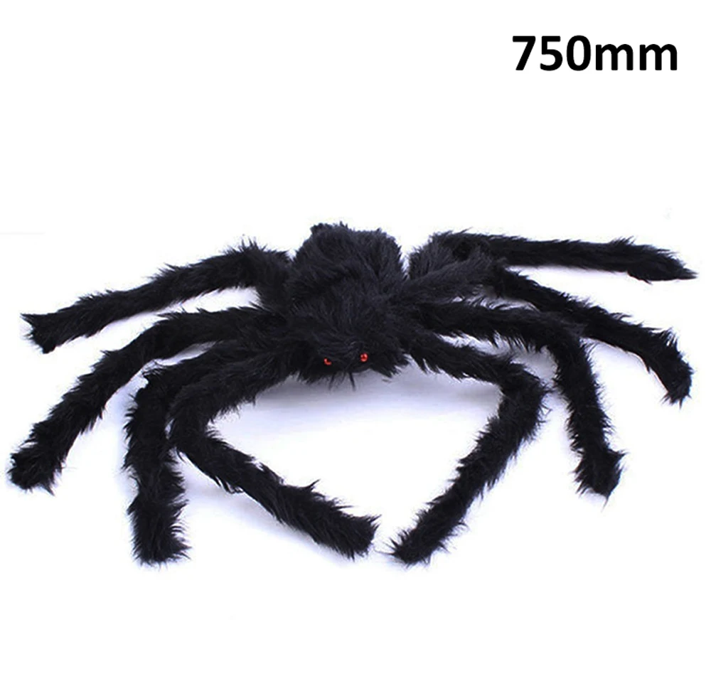Мягкий черный плюшевый паук с страшными красными глазами забавные игрушки для Хэллоуина вечерние Декор Вечеринка сцена Ужасы реквизит