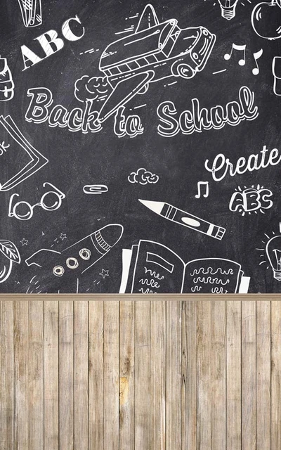 5x7ft Back To School Blackboard Chalkboard Pencils Wooden Floor Custom  Photo Studio Backdrop Background Vinyl 220cm X 150cm - Backgrounds -  AliExpress