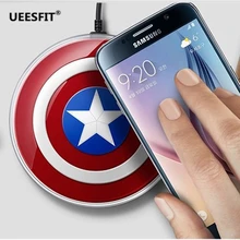 Ueesfit S6 новая ультратонкая пуховая куртка Беспроводной Зарядное устройство для iphone X мобильного телефона Qi Быстрая зарядка Беспроводной Зарядная база передатчик круглый