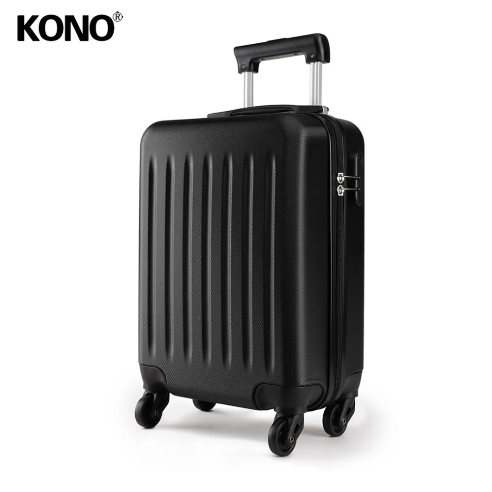 KONO чемодан для багажа подходит для каждой кабины авиакомпании Размер переноски тележки Чехол дорожные сумки 4 вращающийся Спиннер ABS 19