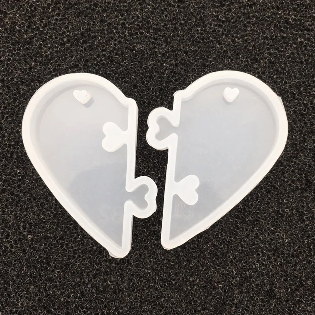 Split Heart Designs Silicone Mold Casting Love Epoxy Resin Pendant Mould For DIY Polymer Clay Jewelry Pendant Craft Mould Tool