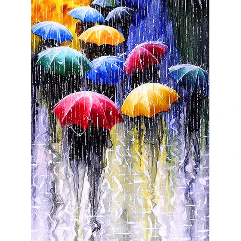 LZAIQIZG полная дрель квадратная 5D DIY алмазная живопись уличная Алмазная вышивка зонтик от дождя картина Стразы Декор для дома