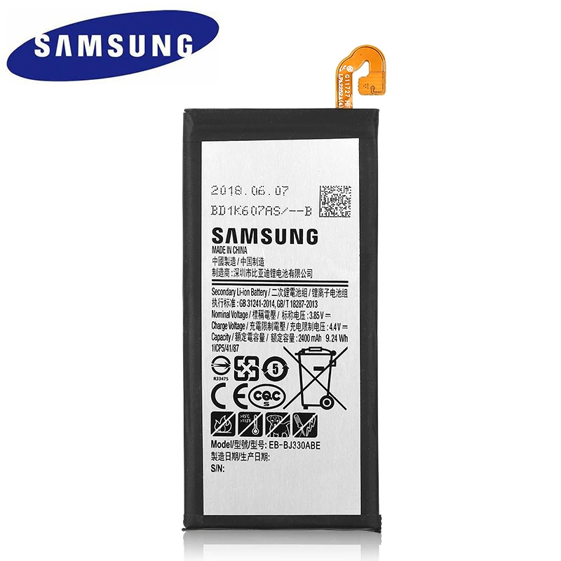 100% Оригинальный Батарея EB BJ330ABE для Samsung Galaxy J3 2017 SM J330 J3300 издание 2400 мАч мобильный