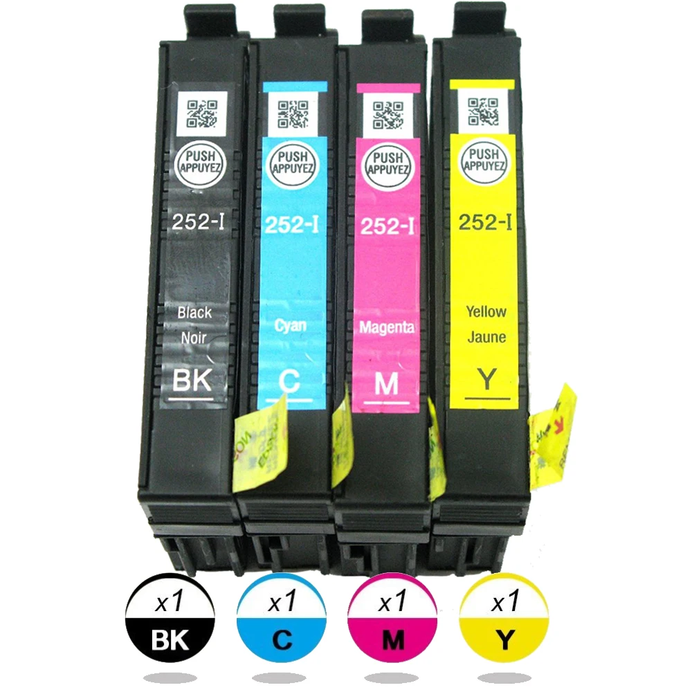 Hisaint listado compatible para Epson 252 I inicial cartucho de tinta 4  Pack para Epson Workforce WF 3620 WF 3640 WF 7610 impresora|ink cartridge  for epson|compatible ink cartridgecompatible printer cartridges - AliExpress