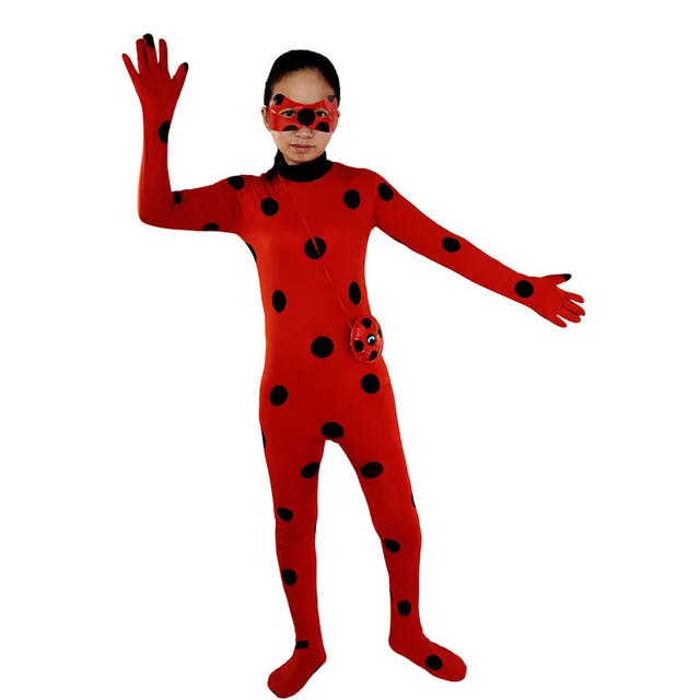 Miraculous Ladybug Cosplay Halloween Costumes O Neck Adult Children
