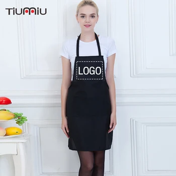 

Customized Your Own LOGO Apron Halter Neck Kitchen Restaurant Hotel Cafe Bakery Chef Waiter Waitress Cook Workwear Apron Uniform