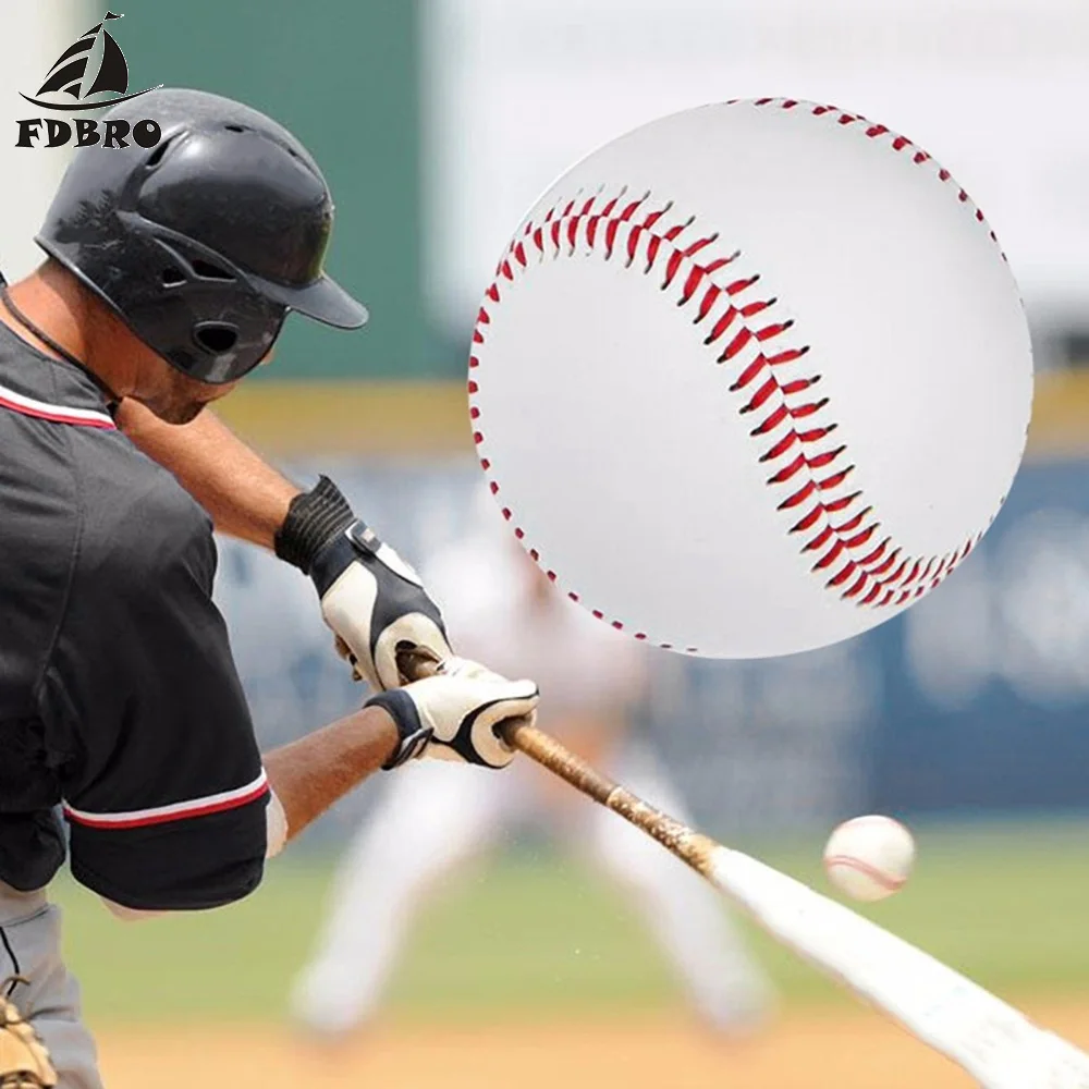 

FDBRO 1PCS 7.2CM 9" Training Exercise Baseball Balls Handmade Baseballs PVC Upper Rubber Inner Soft Baseball Balls Softball Ball