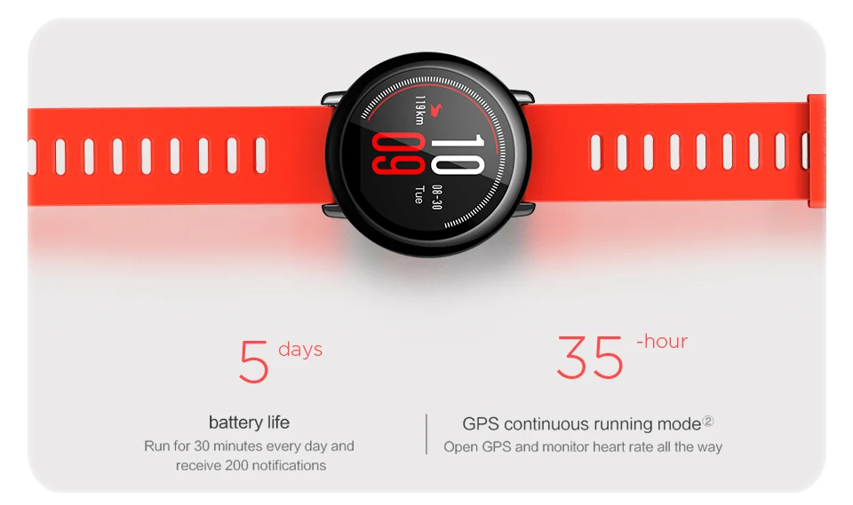 Умные часы Huami Amazfit PACE gps для бега, фитнес-трекер, 5 дней работы от батареи, мониторинг сердечного ритма и сна, воспроизведение музыки, Смарт-часы