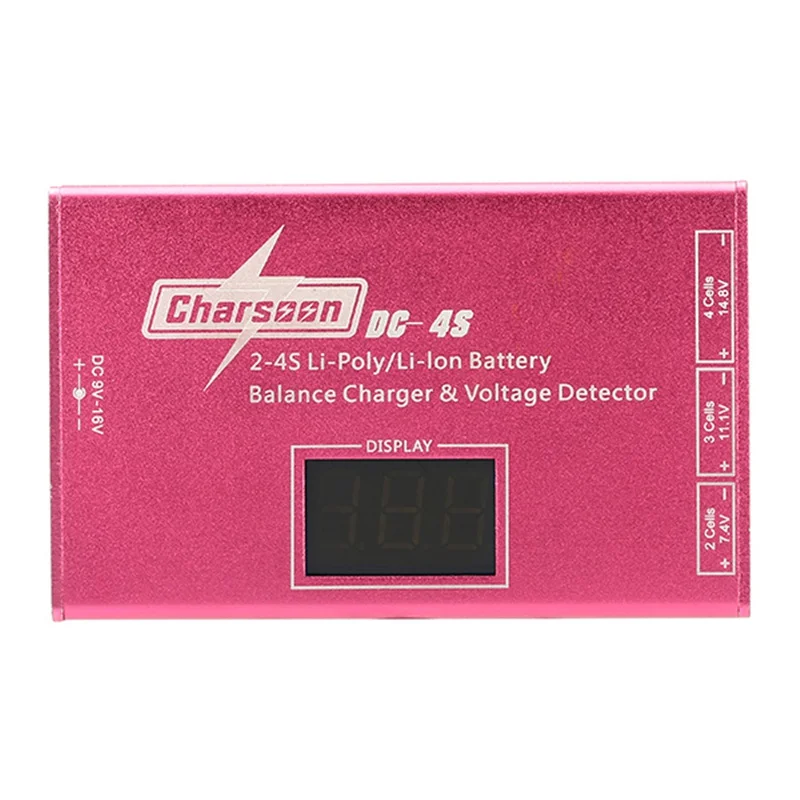 Charsoon DC-4S 2-4S Li-poly литий-ионный аккумулятор баланс зарядное устройство и детектор напряжения с адаптером питания для Lipo батареи