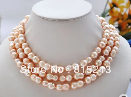 

ddh00514 48" 19mm pink double baroque freshwater cultured pearl necklace