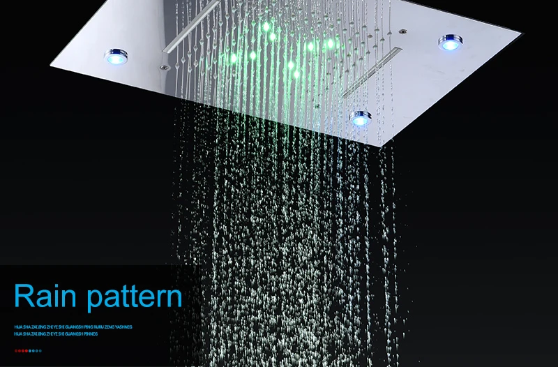 Квадратный потолочный душ с 3-х ходовым термостатом и душем для ванной