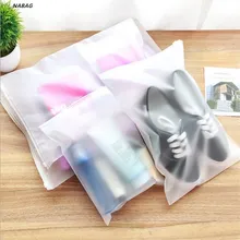  4Pcs  4 Sizes Travel Storage Bag Organizer Cosmetic Shoe Clothes Clothing Underwear Storage Bag Clear Seal Ziplock Bag Case 