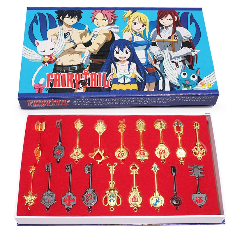 18pcs Set Fairy Tail Key Ring Lucy Ecliptic 12 Palace Constellation Keychain Pendant Free Shipping Action Figures Aliexpress