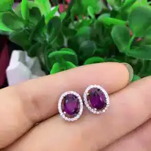 Гранат природный камень Серьги Серебро 925 натуральный камень серьги женские классические элегантные модные Изящные Серьги