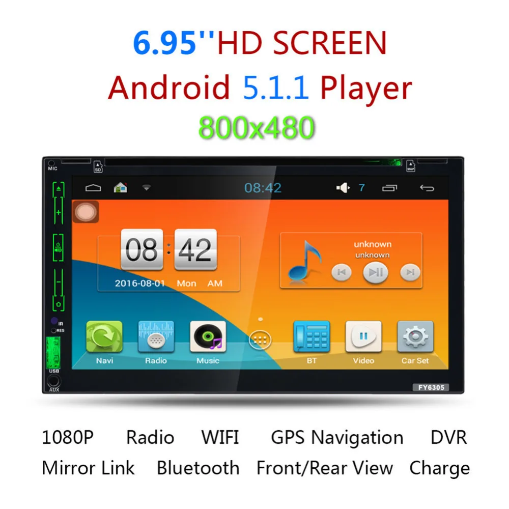 7Inch Car media player Bluetooth GPS Navigation 2Din Quad core HD Touch