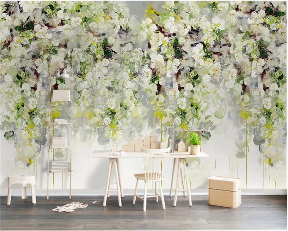 

Beibehang Customize any size wallpaper Oil painting flower Photo wallpaper mural for living room bedroom background 3d wallpaper