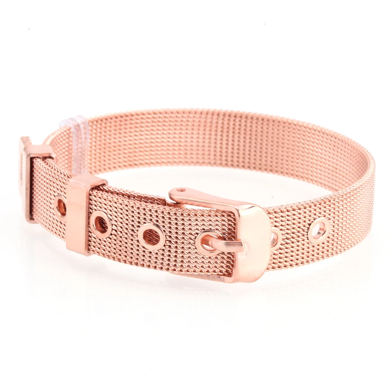 Mcllroy Gold Stainless Steel Mesh Bracelets for women Diy personalized Charm Brand Bracelet Bangle couple Jewelry Gift valentine
