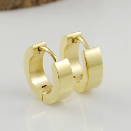 

GOKADIMA Women Small Cute Polishing Hoops Ears Fashion Mens Simple Earrings Jewelry Round Two Color Choose bijioux