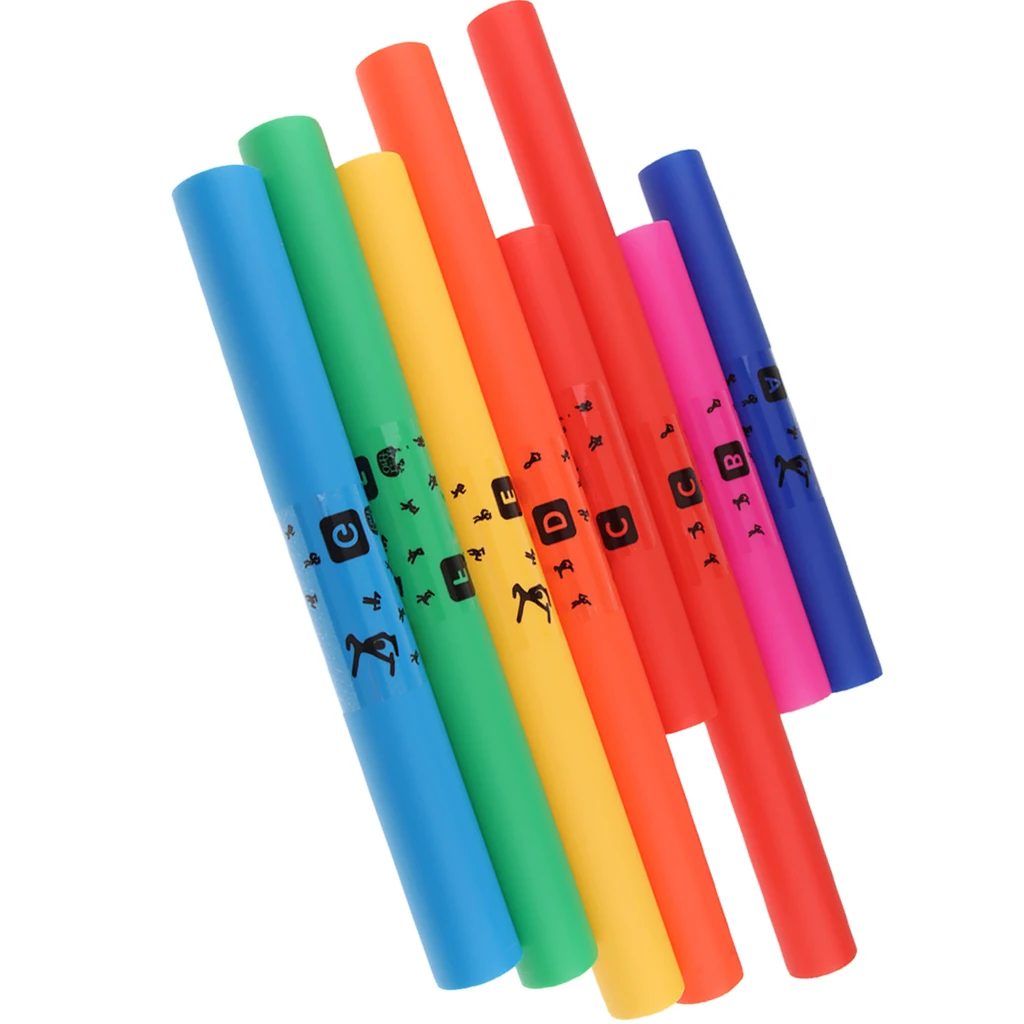8 Tones C Major Diatonic Scale Set Percussion Instrument Tubes Multicolor Kids Musical Toys Gift